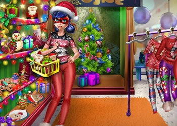 Dotted Girl Christmas Shopping